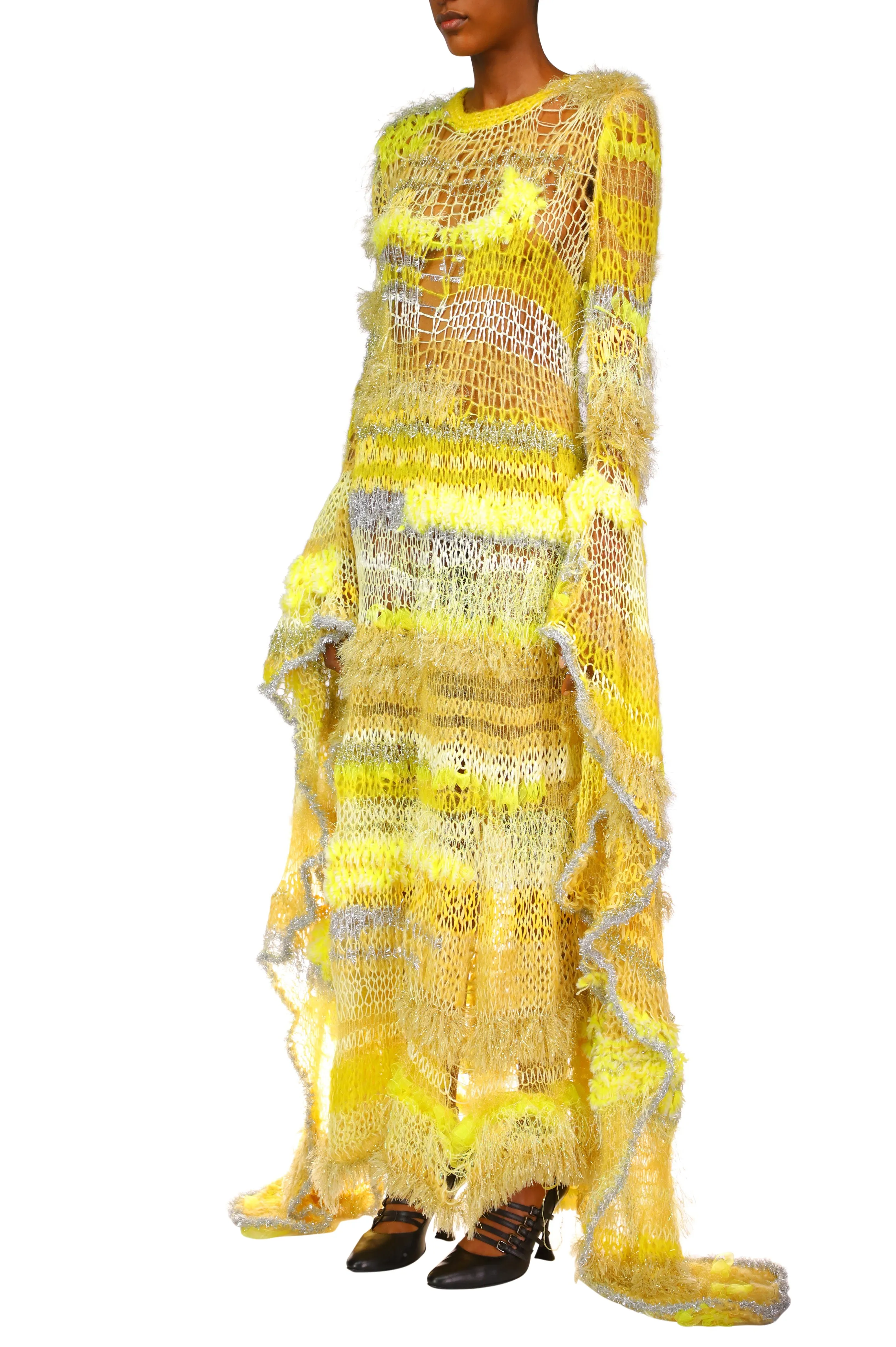 Yellow Hand Loose Knit Gown